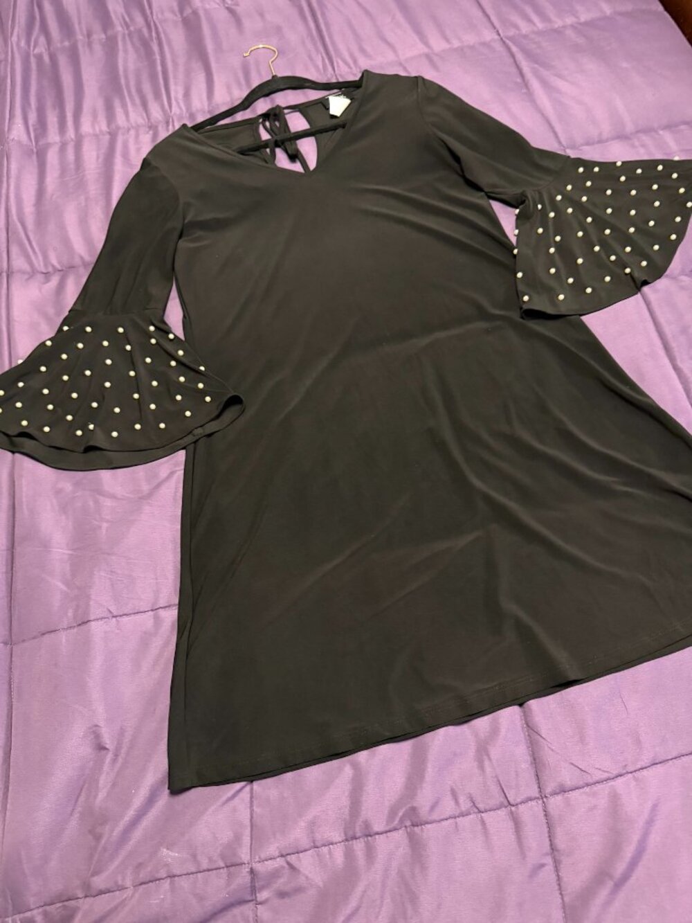 Gorgeous Black Faux Pearl Dress